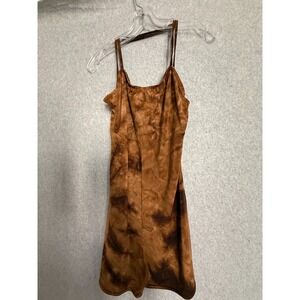 Weissman Designs for Dance Unitard LA Large Adult Brown Tie Dye Stretch Grunge